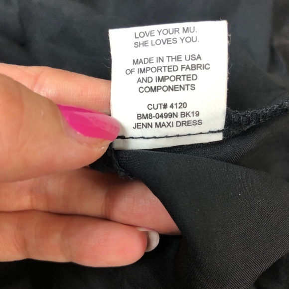 NWOT SMYM Jenn Maxi Dress Black Sheen - Picture 7 of 9